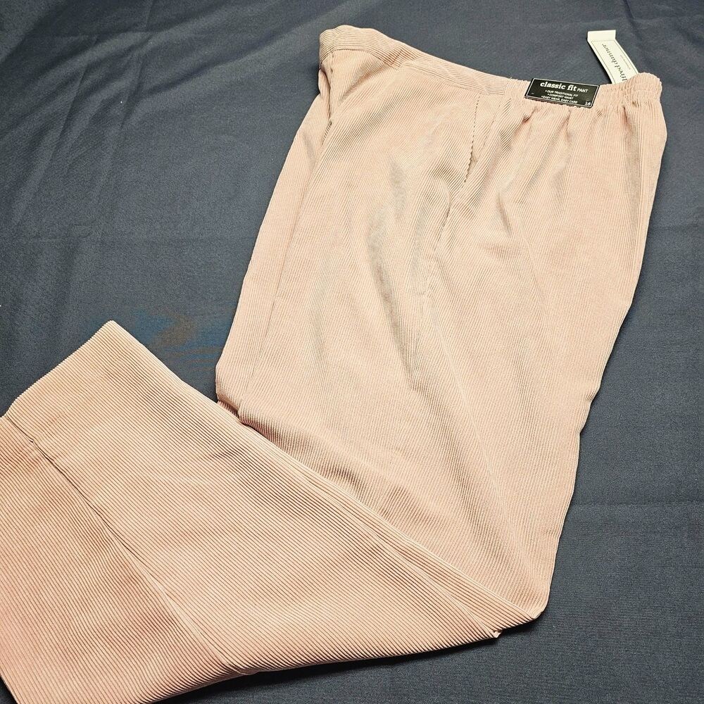 Alfred Dunner Corduroy Size 16 Beige Pants Classic Fit NWT Plus Size